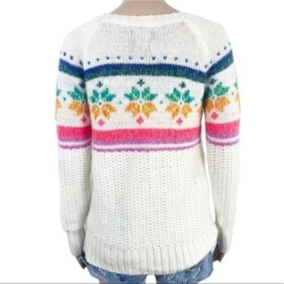 American Eagle Jegging Sweater oversized colorful snowflakes & stripes size XS - Picture 3 of 8
